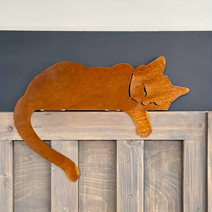 Adorable Outdoor Cat Statue Rustic Weatherproof Garden Decor