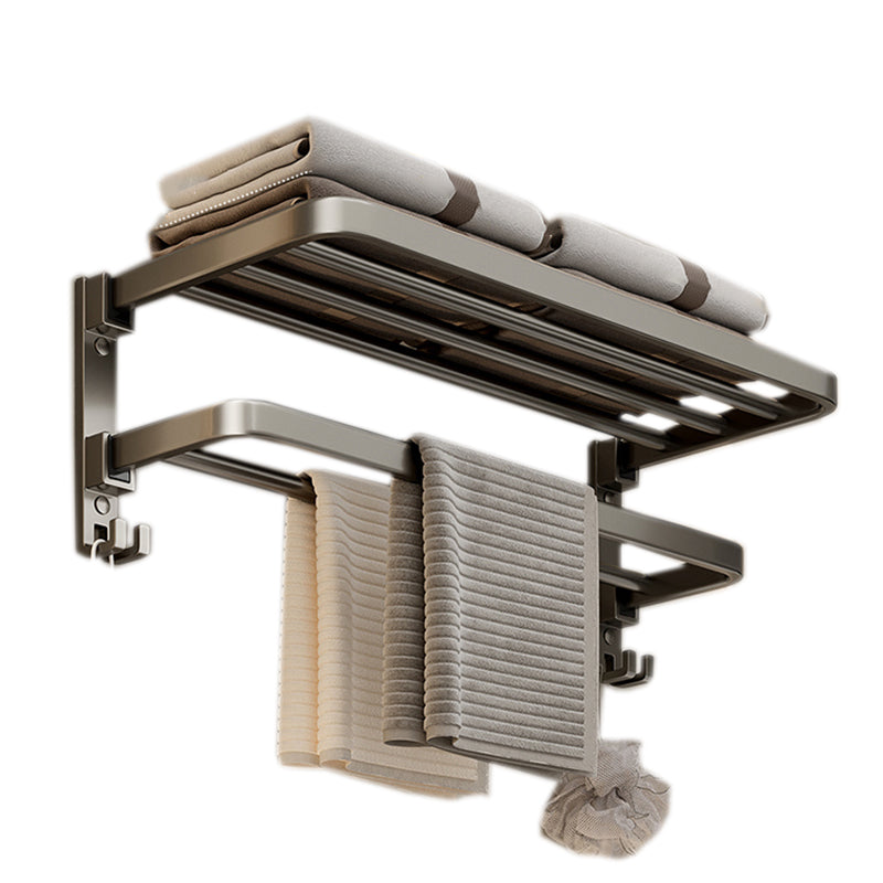 Contemporary Chrome Bathroom Shelf Towel Rack Accessory Set