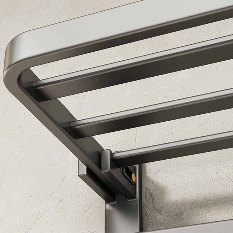 Contemporary Chrome Bathroom Shelf Towel Rack Accessory Set