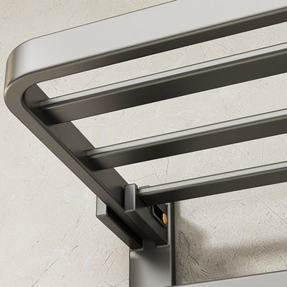 Contemporary Chrome Bathroom Shelf Towel Rack Accessory Set