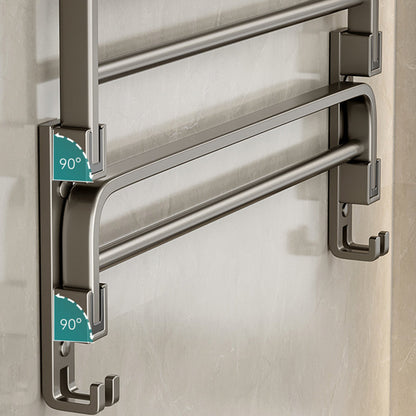Contemporary Chrome Bathroom Shelf Towel Rack Accessory Set