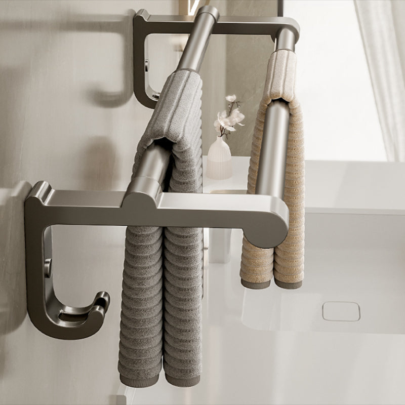 Contemporary Chrome Bathroom Shelf Towel Rack Accessory Set