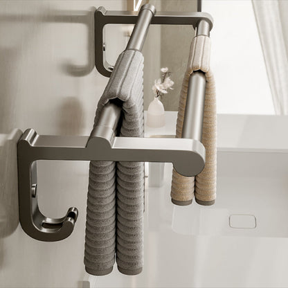 Contemporary Chrome Bathroom Shelf Towel Rack Accessory Set