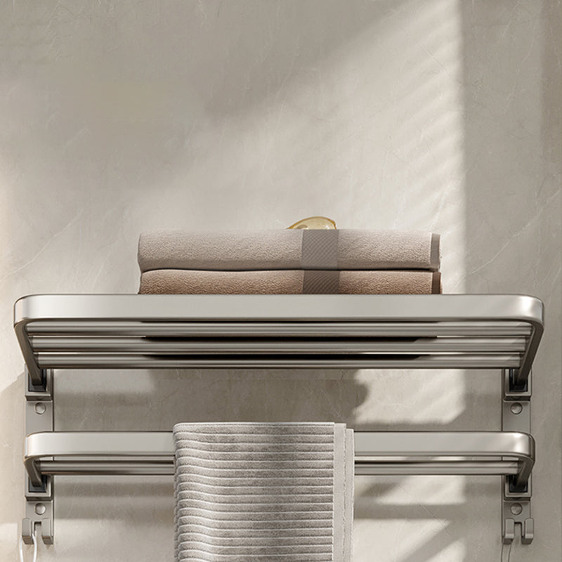 Contemporary Chrome Bathroom Shelf Towel Rack Accessory Set
