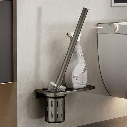 Contemporary Chrome Bathroom Shelf Towel Rack Accessory Set