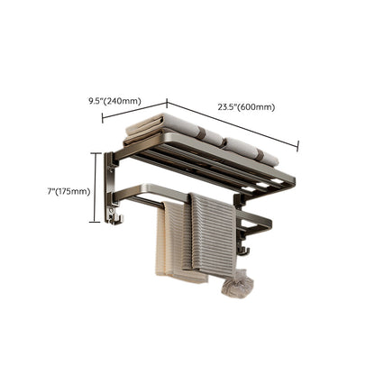 Contemporary Chrome Bathroom Shelf Towel Rack Accessory Set