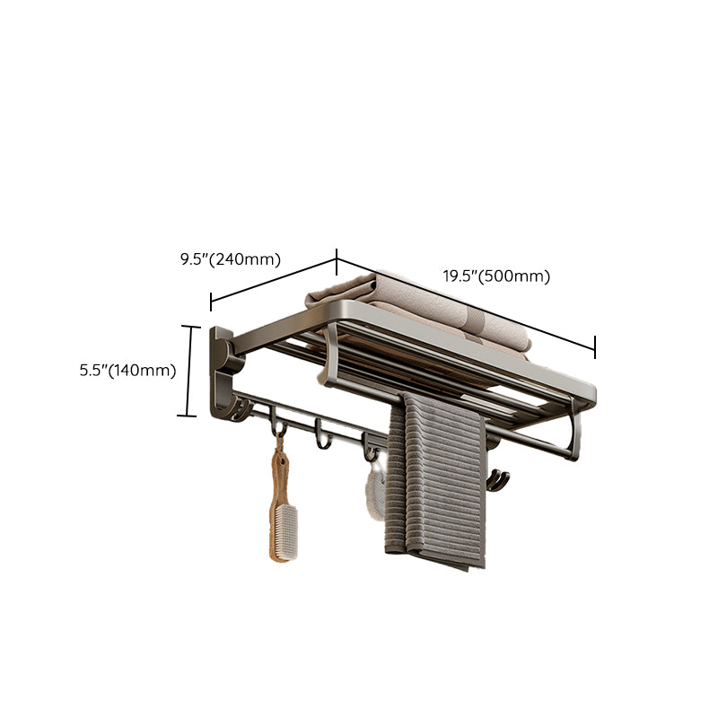 Contemporary Chrome Bathroom Shelf Towel Rack Accessory Set