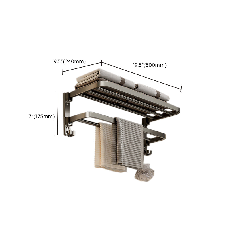 Contemporary Chrome Bathroom Shelf Towel Rack Accessory Set