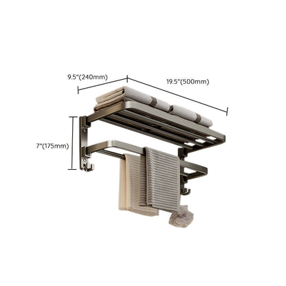 Contemporary Chrome Bathroom Shelf Towel Rack Accessory Set