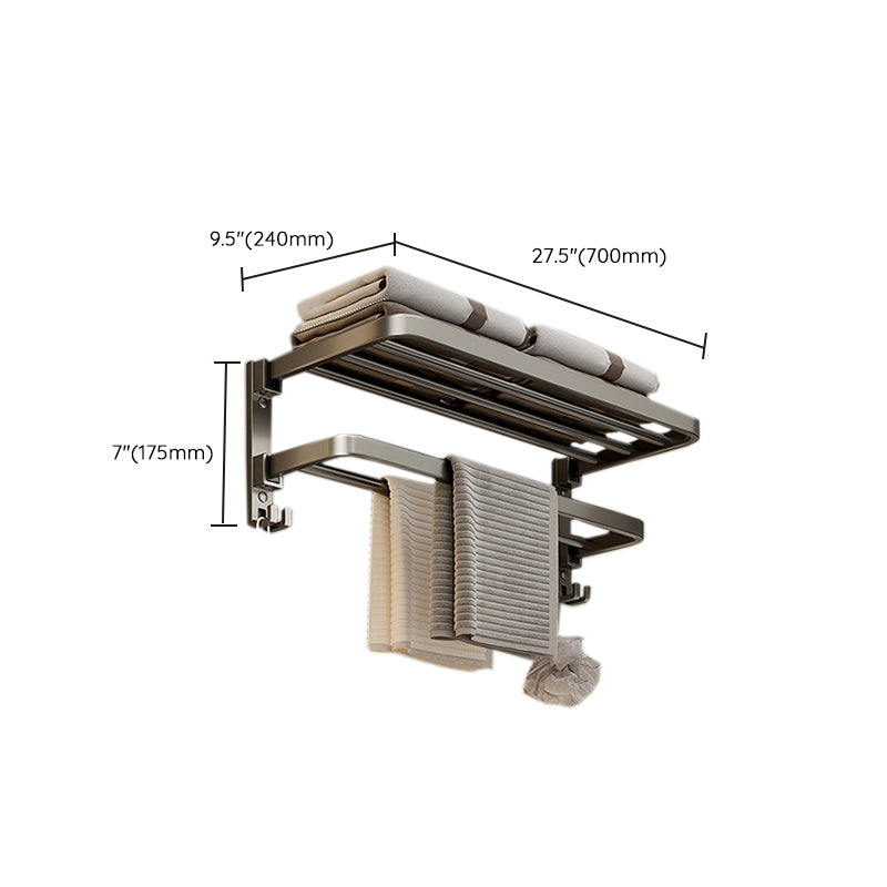 Contemporary Chrome Bathroom Shelf Towel Rack Accessory Set