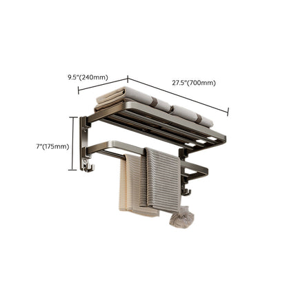 Contemporary Chrome Bathroom Shelf Towel Rack Accessory Set