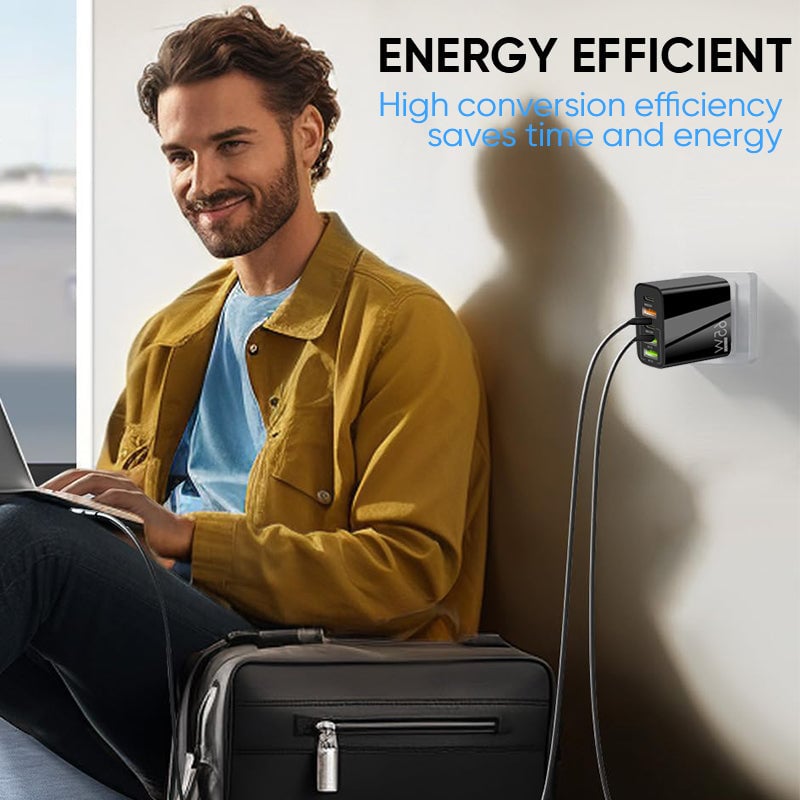 Compact 6 Port Fast Charger 65W US Plug