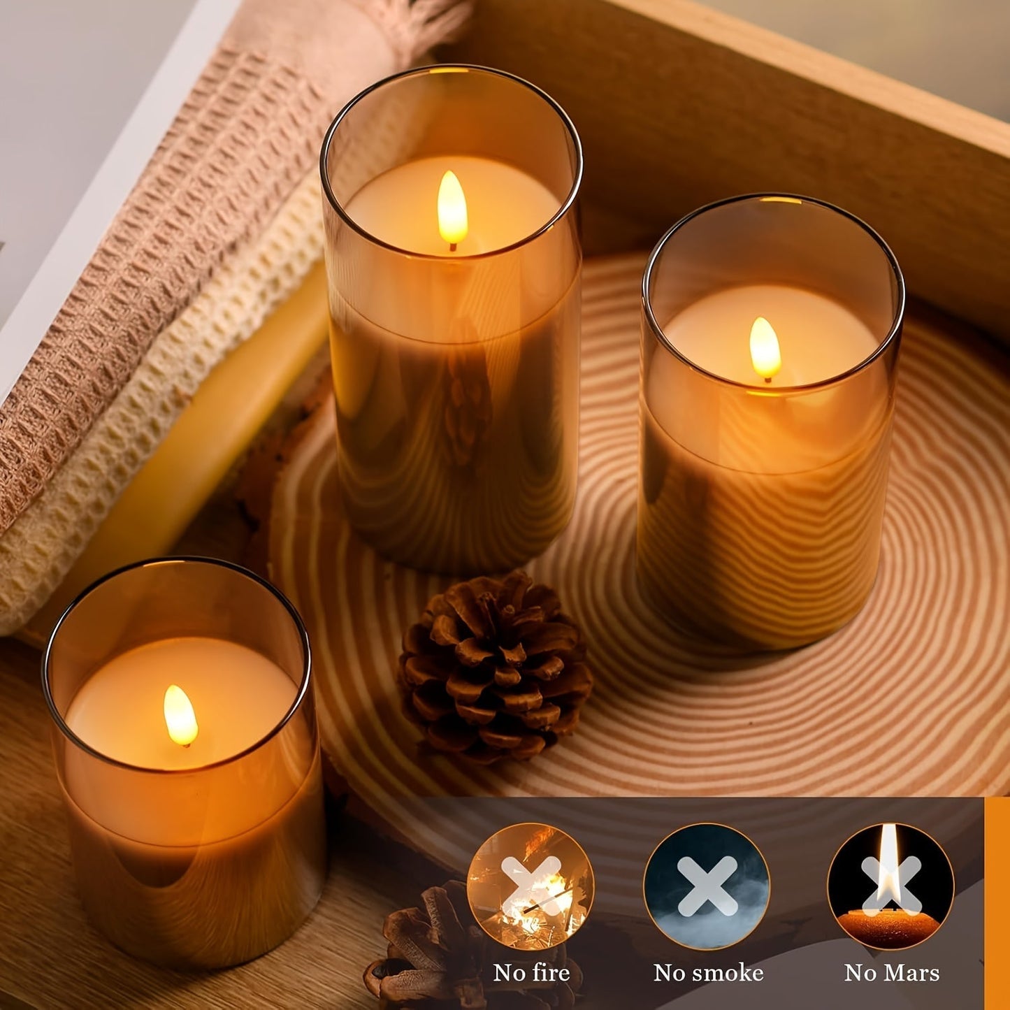 Warm White LED Candle Set – Soft Ambient Home Lighting