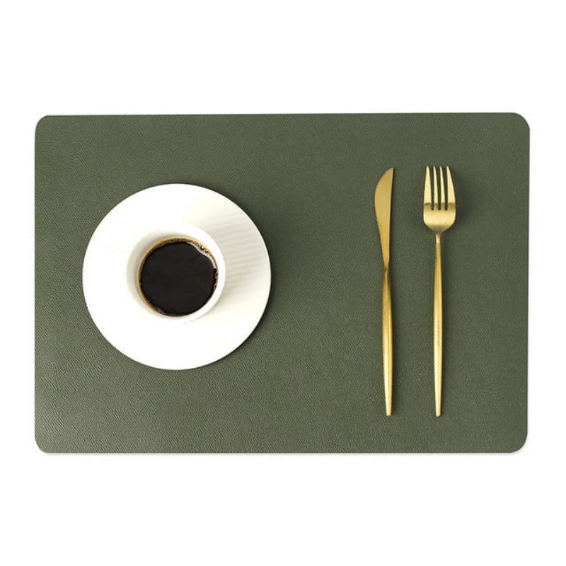 Waterproof Rectangular Table Placemats PU Leather
