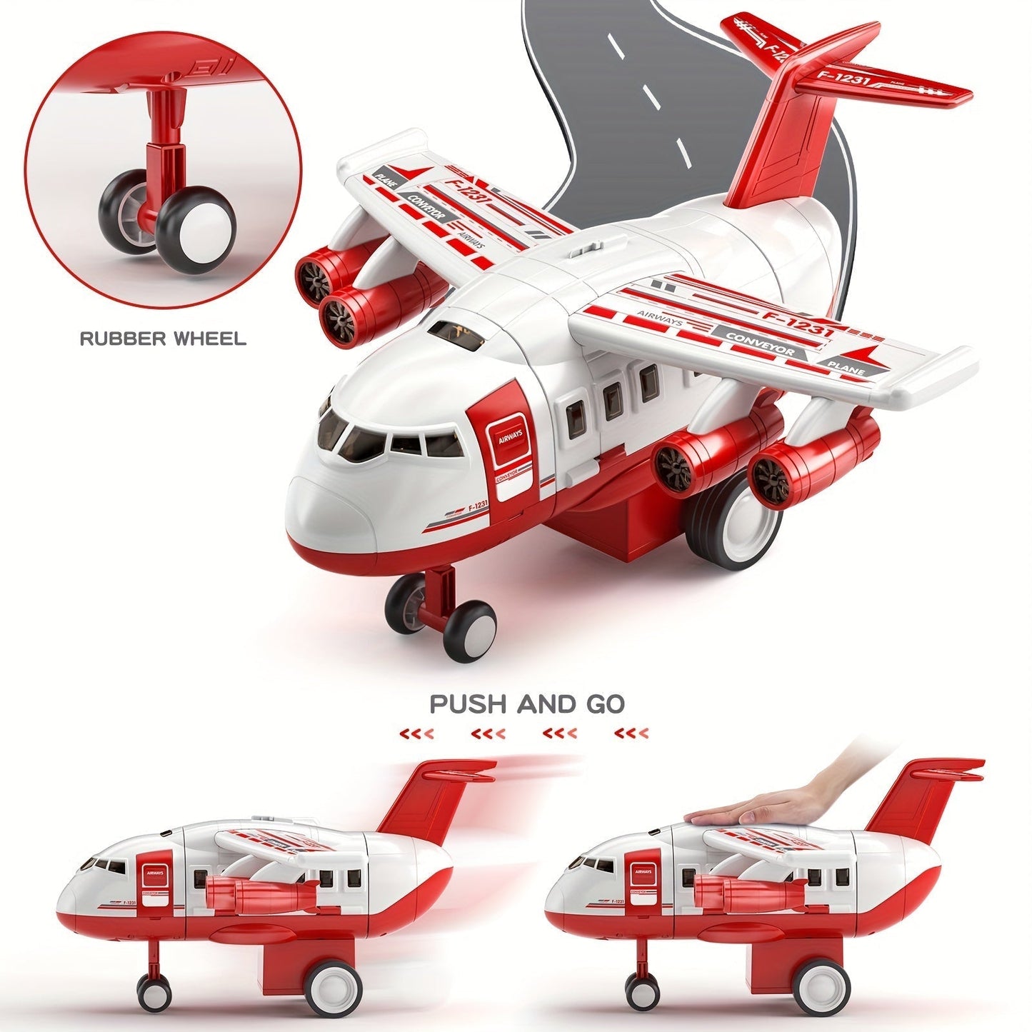 Exciting Airplane Fire Truck Playset with Playmat