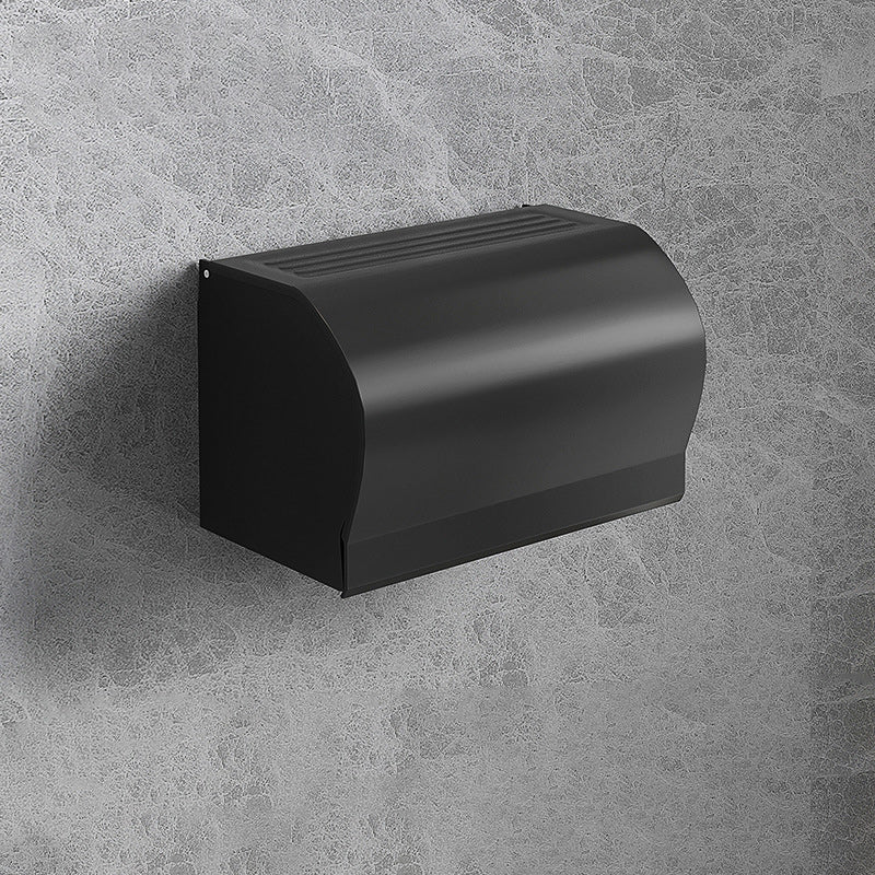 Contemporary Black Bathroom Fixture Set with Shelf and Hooks