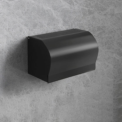 Contemporary Black Bathroom Fixture Set with Shelf and Hooks