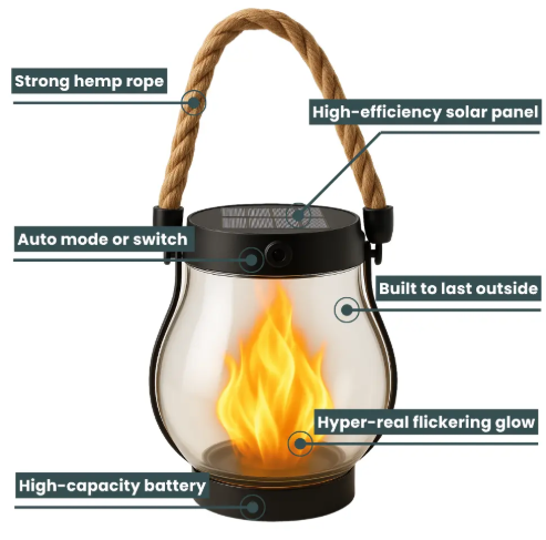 Warm Ambient Solar Flame Light