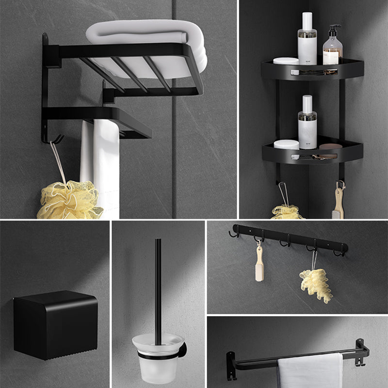 Luxury Black Bathroom Accessory Set Stainless Steel Fixtures