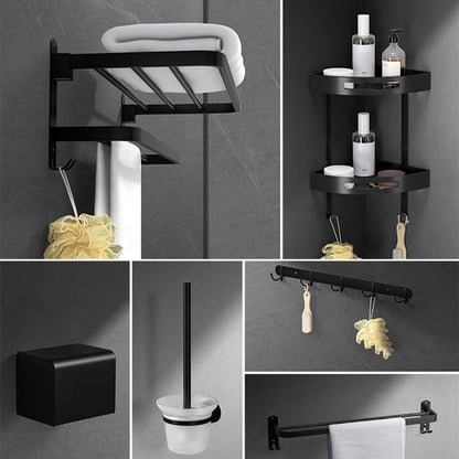 Luxury Black Bathroom Accessory Set Stainless Steel Fixtures