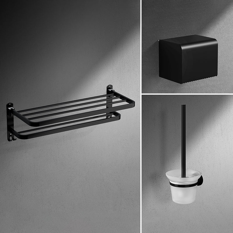 Luxury Black Bathroom Accessory Set Stainless Steel Fixtures
