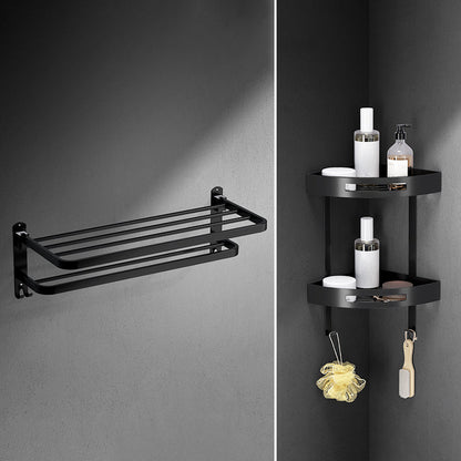 Luxury Black Bathroom Accessory Set Stainless Steel Fixtures