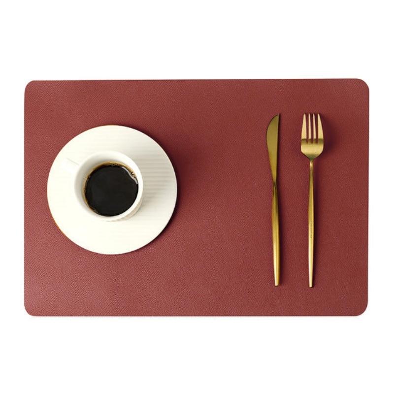 Waterproof Rectangular Table Placemats PU Leather