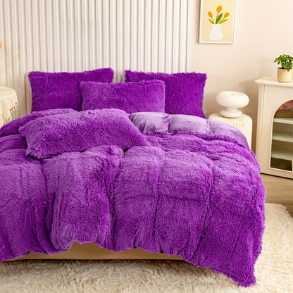 Cozy Soft Plush Duvet Cover Set with Zipper