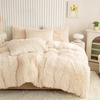 Cozy Soft Plush Duvet Cover Set with Zipper