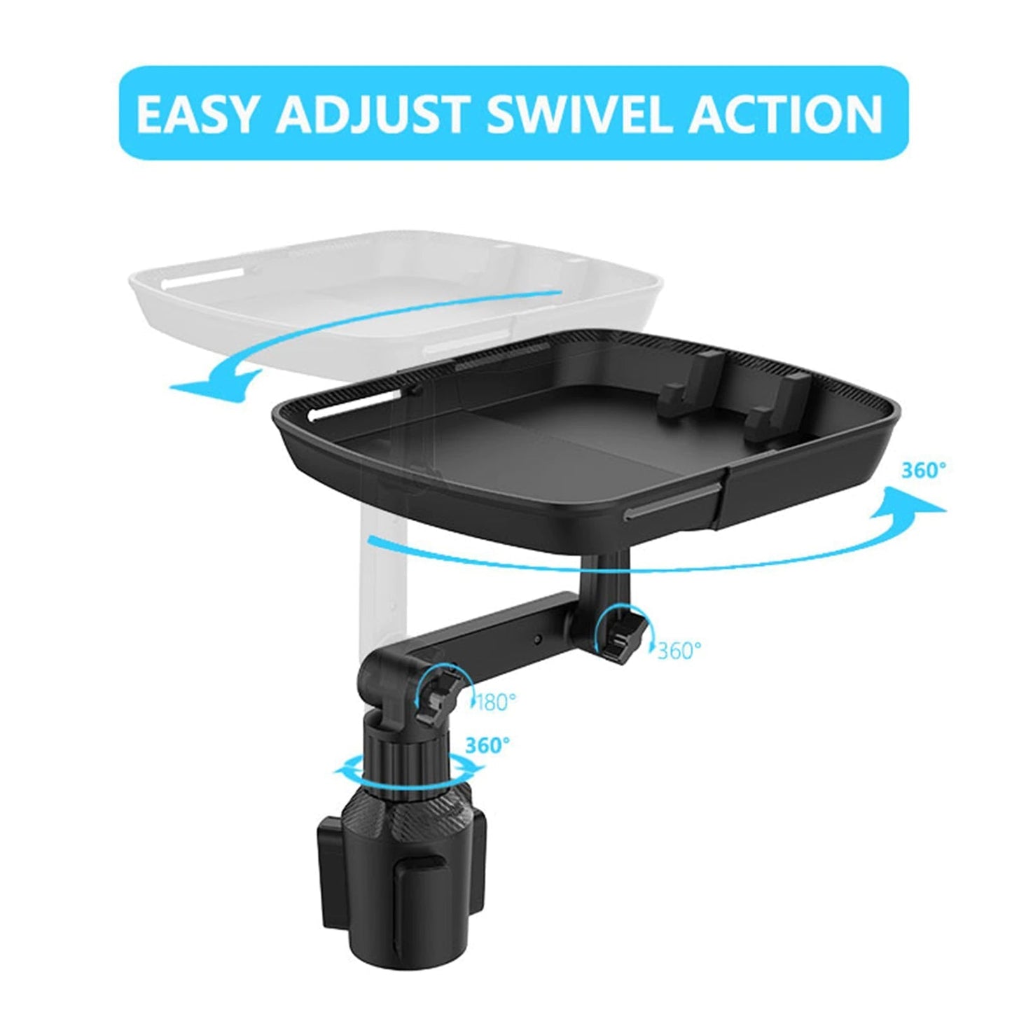 Portable Car Tray with Adjustable Extendable Arm