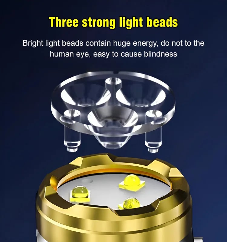 Compact Triple LED Mini Super Bright Flashlight