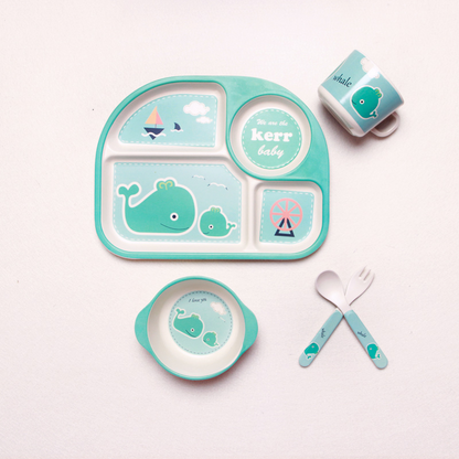 Cute Cloud Baby Dinner Set - Plate, Bowl & Utensils