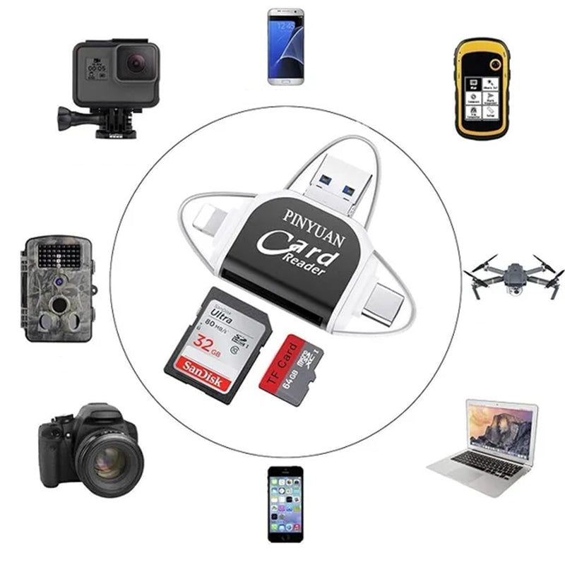Versatile 4-in-1 Multiport SD Card Adapter