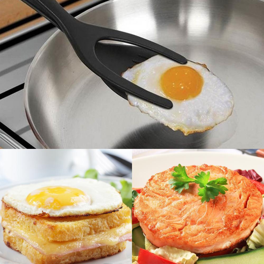 2-in-1 Silicone Tongs and Flexible Spatula