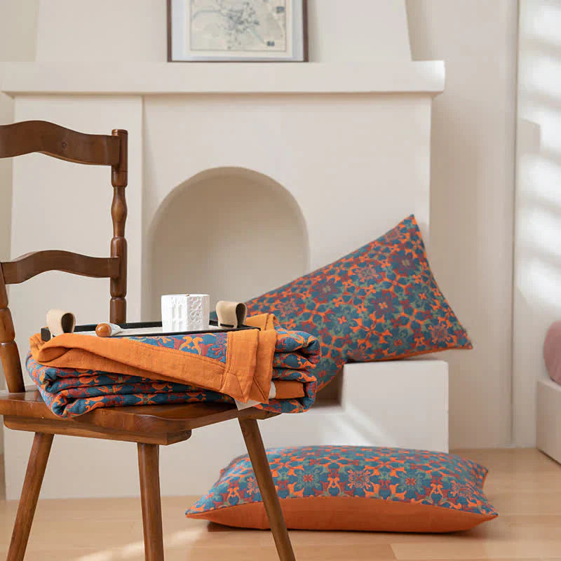 Colorful Patchwork Six Layer Cotton Bed Quilt