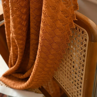 Warm Yellow Crochet Window Curtain Panel