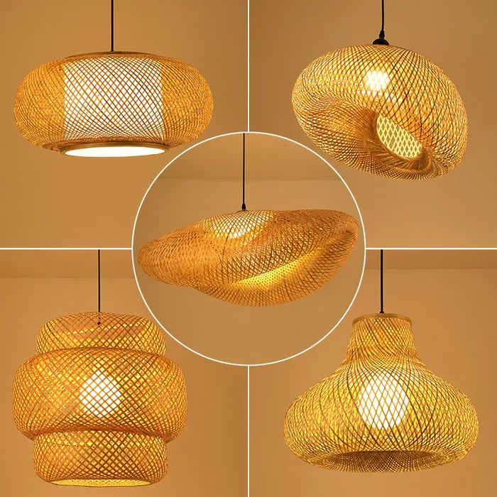 Natural Woven Rattan Hanging Lamp