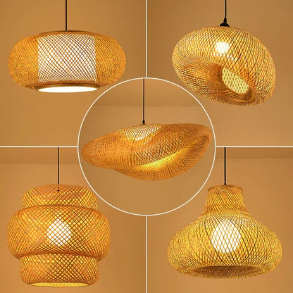 Natural Woven Rattan Hanging Lamp