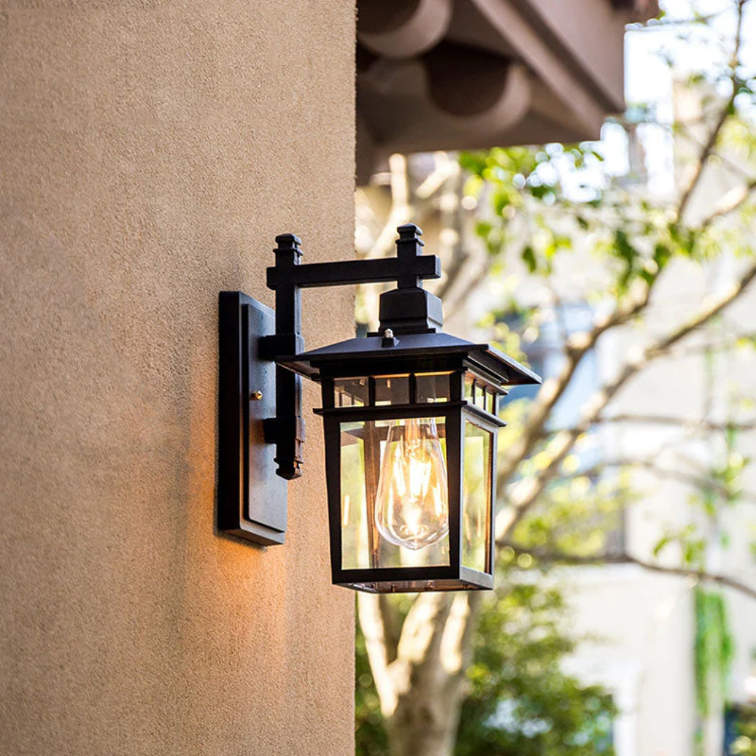 Outdoor Black Security Wall Light