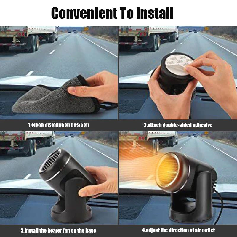 Compact 360° Rotating Car Heater