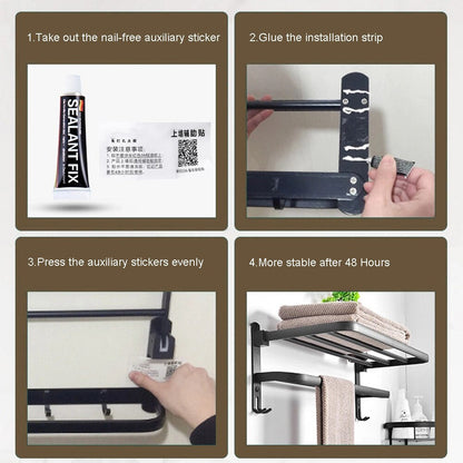 Space Saving Foldable Bathroom Towel Holder