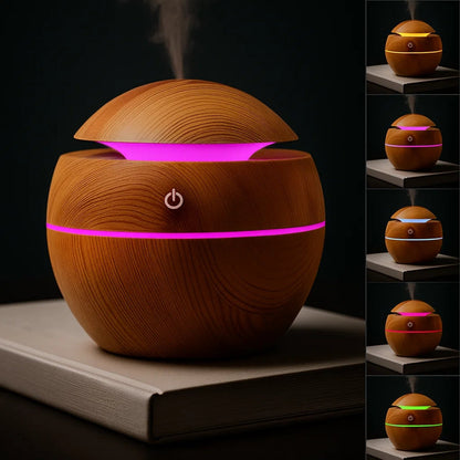Soothing Cool Mist LED Nightlight - Wooden Finish