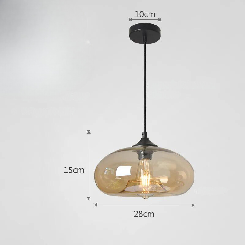 Retro Glass Hanging Lamp Pendant Light