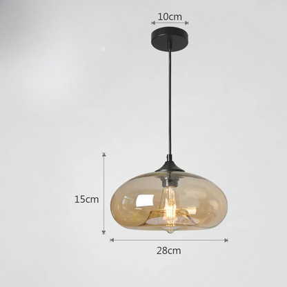 Retro Glass Hanging Lamp Pendant Light