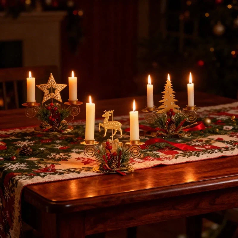 Warm Festive Candle Table Holder