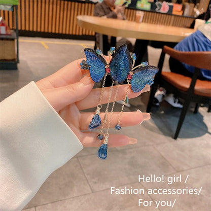 Colorful Butterfly Hairpin with Tassels