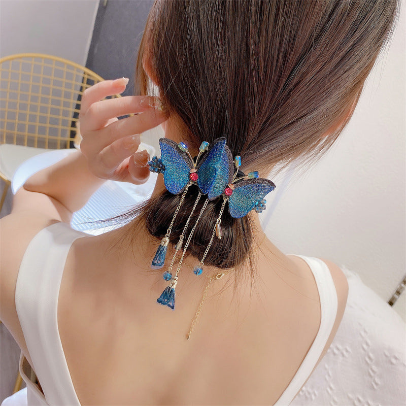 Colorful Butterfly Hairpin with Tassels - Befez