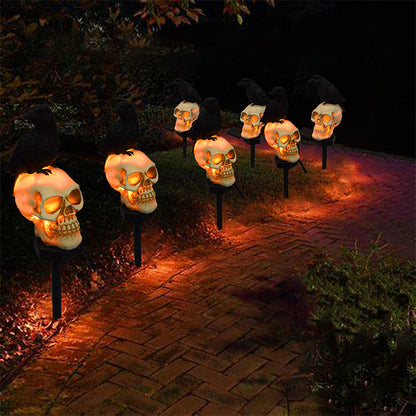 Spooky Outdoor Solar Powered Skull String Lights