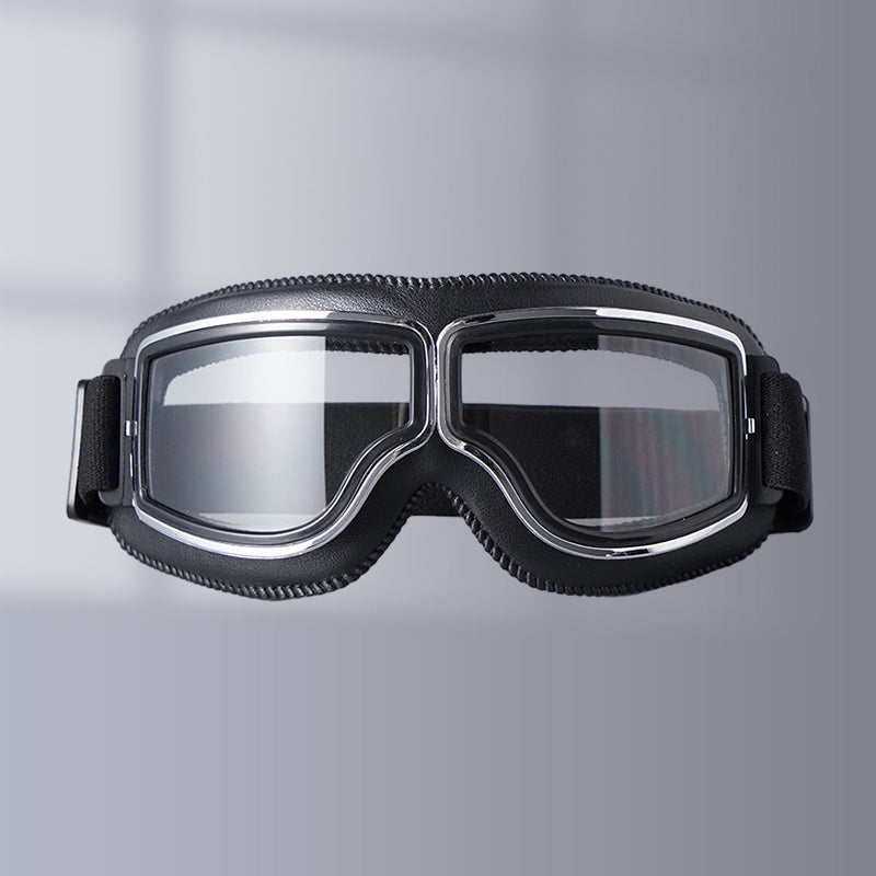 Classic Biker Goggles with Swap Lenses and Cushioning - Befez
