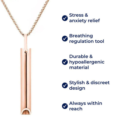 Calm Mind Anxiety Relief Necklace - Silver Tone Stress Relief Pendant